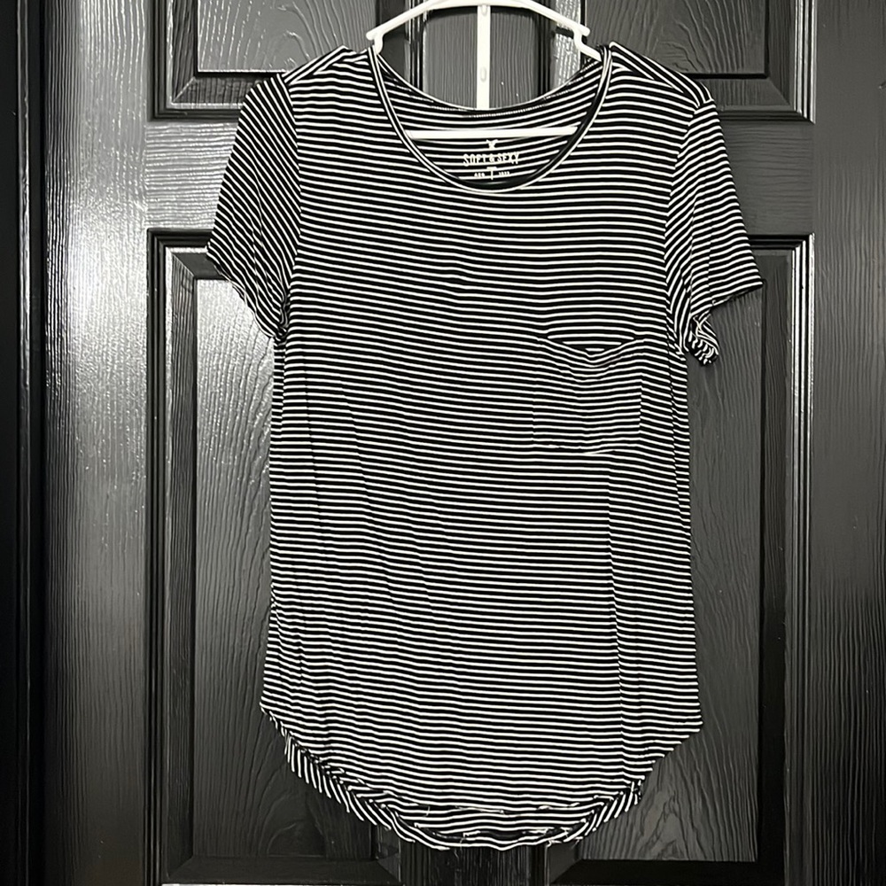 Buttery soft black stripped shirt